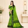 Women Floral Green Print Casual Saree