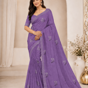 Womens Floral Shiroshki work Saree
