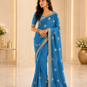 Overtake Womens Embroidery Saree With Lace Border