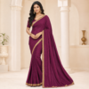 Womens Lace Border Stone Work Saree With Blouse