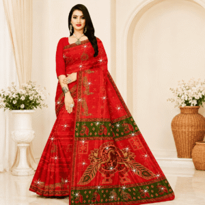 Utsav Bright Printed Designer Cotton Saree