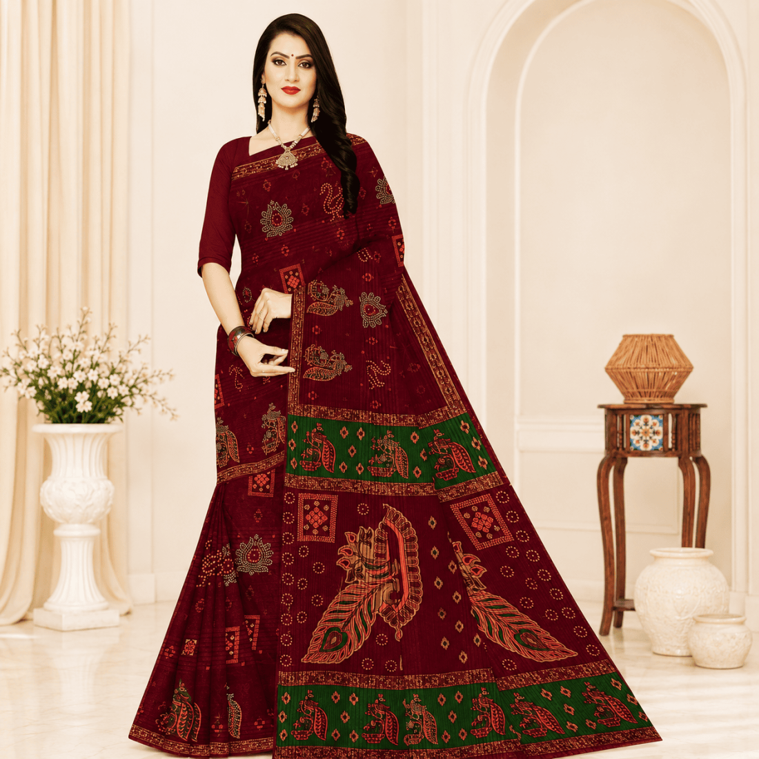 Utsav Bright Dark Maroon